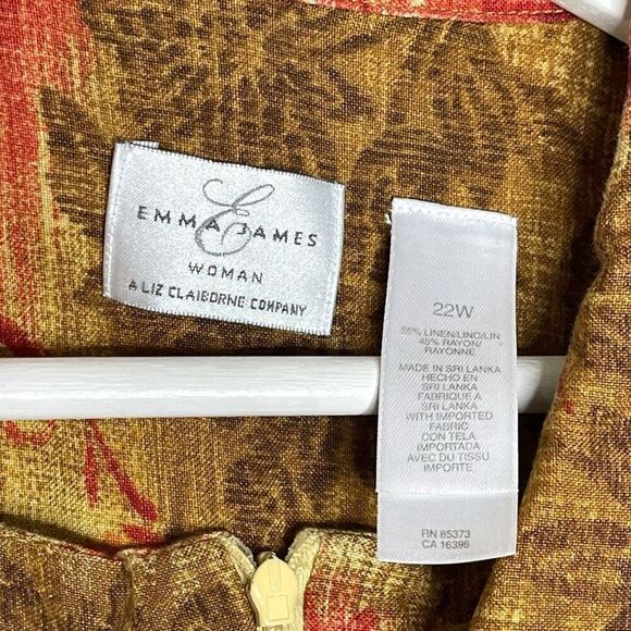 Emma James Liz Claiborne Dress Maxi Sleeveless & Top Linen Blend Plus Size 22W - Picture 12 of 13